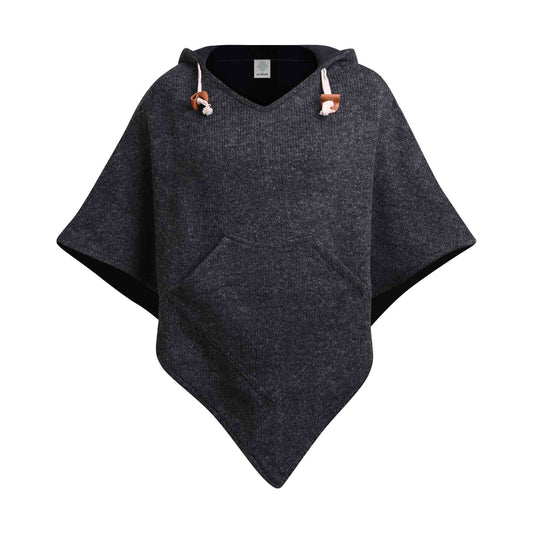 Abajo wool poncho anthracite
