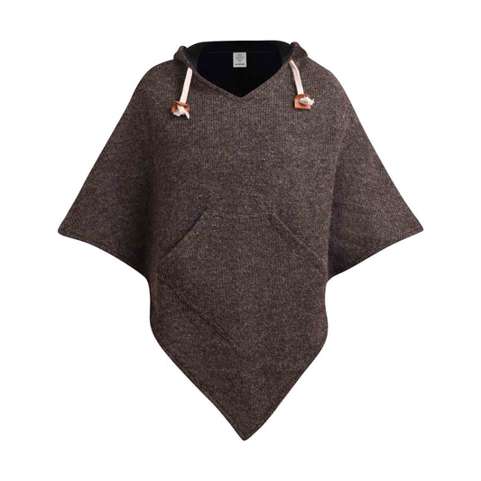 Abajo wool poncho brown