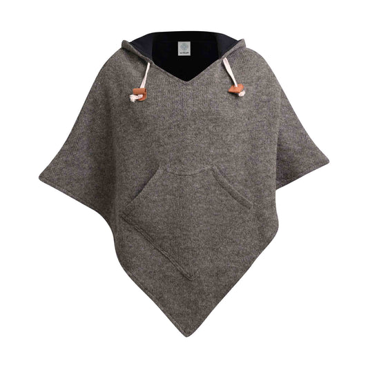 Abajo wool poncho grey