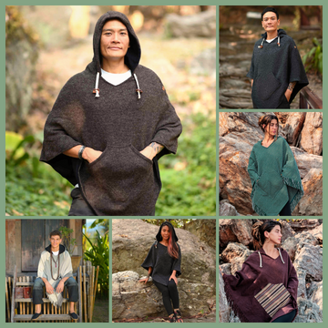 Ponchos für Frauen und Männer von virblatt in einer Collage