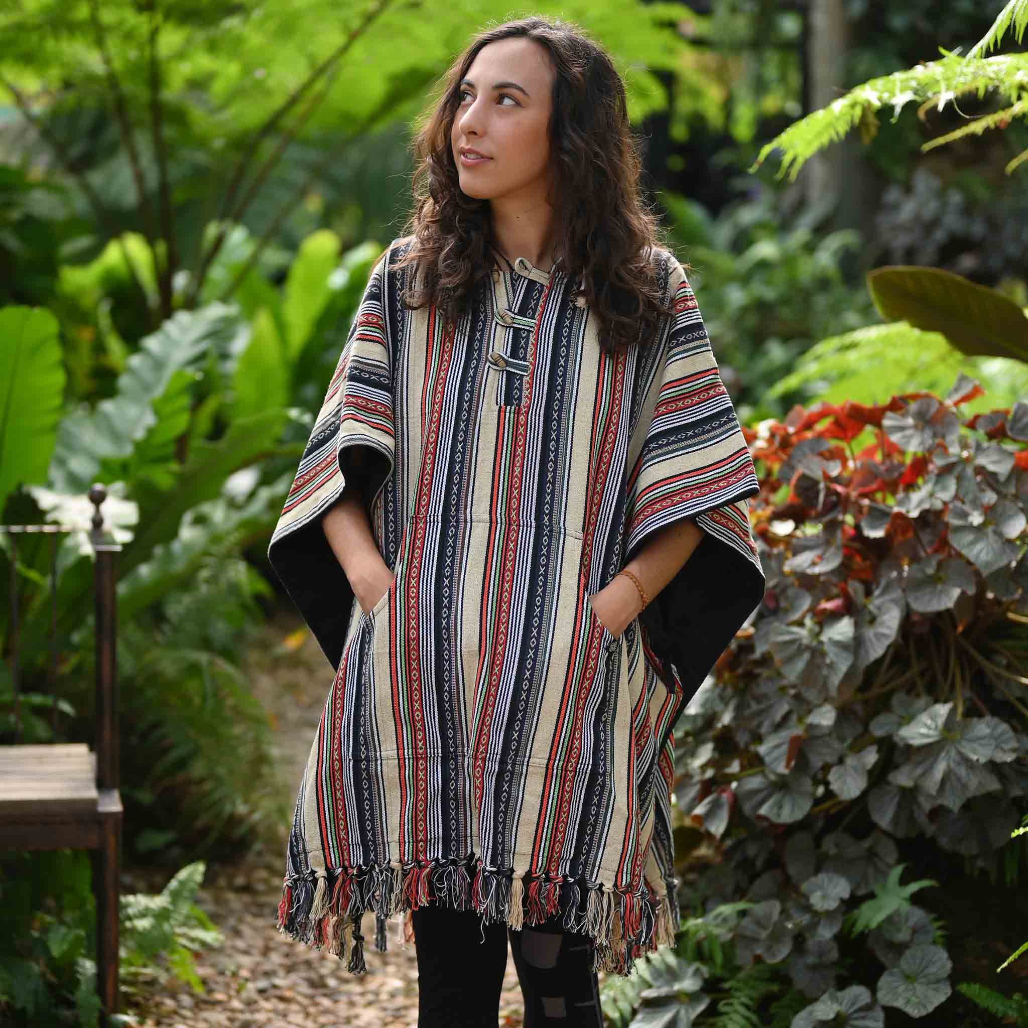 Reversible poncho Arriba multicolor Reversible poncho Arriba multicolor