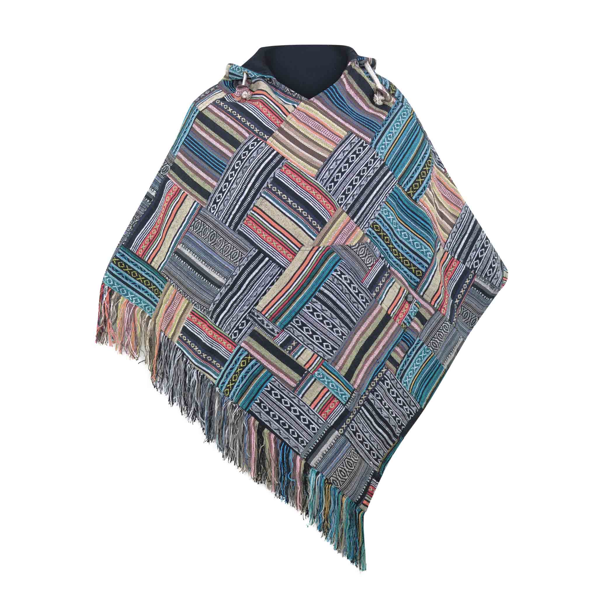 Reversible poncho Abajo Patchwork